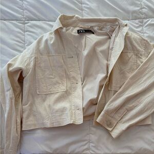 Zara Linen Cropped Jacket